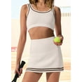 thumbnail image 5 of Womens 2 Piece Sweater Skirt Set Suspenders Sleeveless Short Skirt Outfits Tennis Skorts Gym Yoga White S, 5 of 6