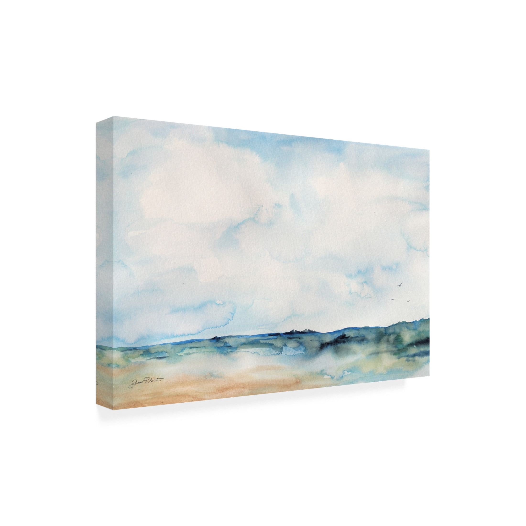 Canvas Wall Art - Jean Plout 'Paradise Beach' Wall Art for Living Room, Bedroom, or Office Décor by Trademark Fine Art - 47 x 30 Inches