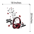 thumbnail image 4 of Music Wall Decal Floral Themed Headphones with Musical Notes and Hearts Bedroom Wall Decal for Boys Instrument Cute Themed Room Decal - Size: 18 In x 20 In, 4 of 5