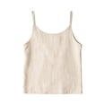 thumbnail image 3 of KDDYLITQ Cotton Linen Tank Tops for Women 2026 Summer Sleeveless Spaghetti Strap Tees Casual Loose Soild Color Tunic Shirts Beige 2XL, 3 of 3