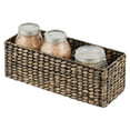 thumbnail image 4 of mDesign Woven Hyacinth Narrow Bathroom Toilet Tank Storage Basket, Dark Brown, 4 of 8