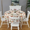 thumbnail image 2 of Fall Pumpkins Leaves Pattern Round Tablecloth 60" X 60",Wrinkle Wipeable Table Cloth for Kitchen Dining Room Picnic Patio Party, 2 of 6