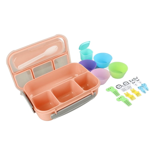Fiambrera para Adultos Bento Box de 1300ML Fiambrera para Adultos Reutilizable de 4 Compartimentos con Cuchara para Almuerzo de Frutas Apta para Lavavajillas y Congelador ANGGREK Otros