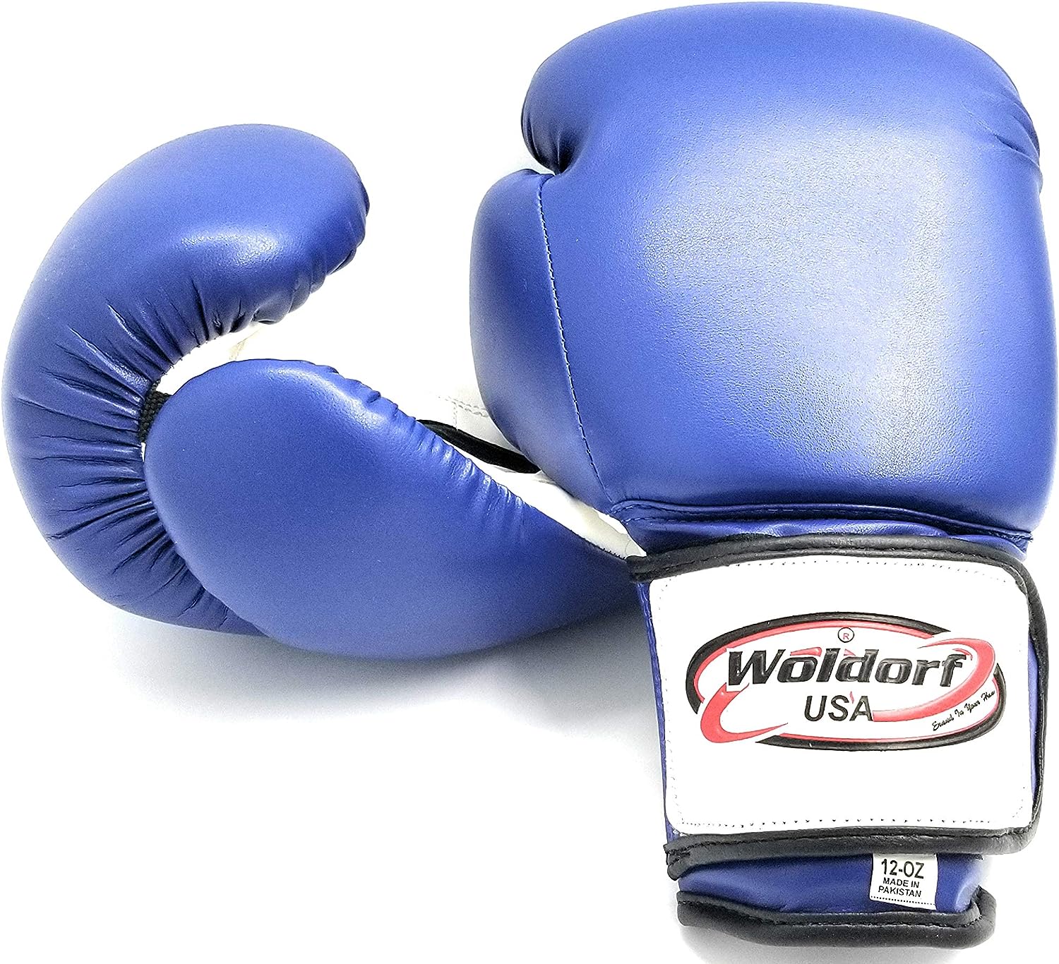 Woldorf USA Boxing Gloves Kickboxing Blue in Vinyl, Kickboxing, Grappling, Sparring Gloves, Fighting Gloves, Muay Thai Training Gloves, Punching Gloves