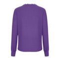 thumbnail image 4 of SEAOPEN Womens Sweaters 2024 Fall V Neck Long Sleeve Hollow Knit Pullover Sweaters for Women Today Purple,S, 4 of 5