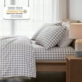 thumbnail image 2 of Regency Heights Full Size Cotton Flannel Sheet Set, 4-Piece Flannel Bed Sheets Full, 100% Cotton Bed Sheets Set with Deep Pocket, Gray Herringbone Check, 2 of 6