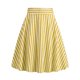 thumbnail image 1 of TaTaai High Waist Striped Pleated Skirt Women's Elastic Waist A-Line Midi Casual Long Skirt Lightweight Summer Skirt Gift, 1 of 5