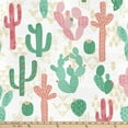 thumbnail image 3 of Mainstays 58" x 1.5 yard Lux Anti-pill Fleece Southwest Cactus Fabric Precut, Cream, 3 of 6