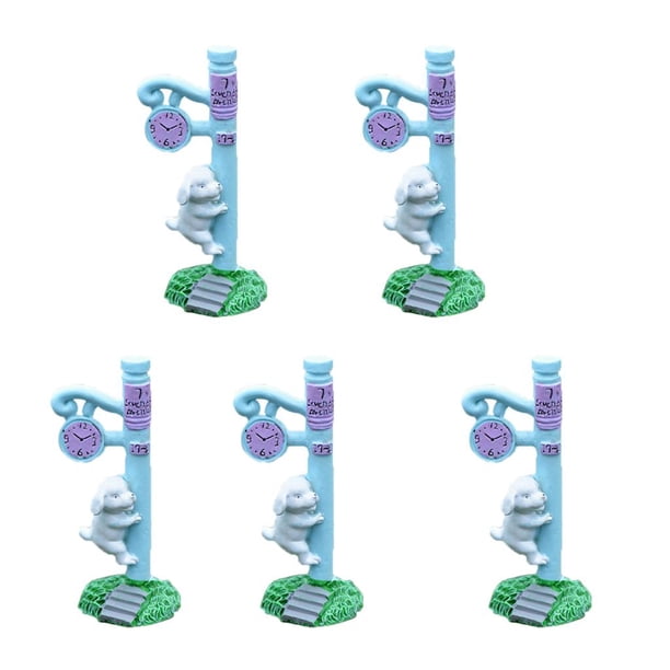 5pcs Resina DIY Decoración de Artesanía Perro Escalada Pole Azul Gloria Miniatura