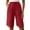 Red, variant on Endives Linen Shorts For Women Knee Length Tie High Waisted Elastic Casual Wide Leg Short Summer Pants Daily Wear