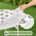 thumbnail image 5 of White Cow Dot Pattern Round Fitted Tablecloth with Elastic Edge,Dining Table Cover Waterproof,Outdoor Round Tablecloth for Camping,Dining,Indoor and Outdoor, 5 of 7