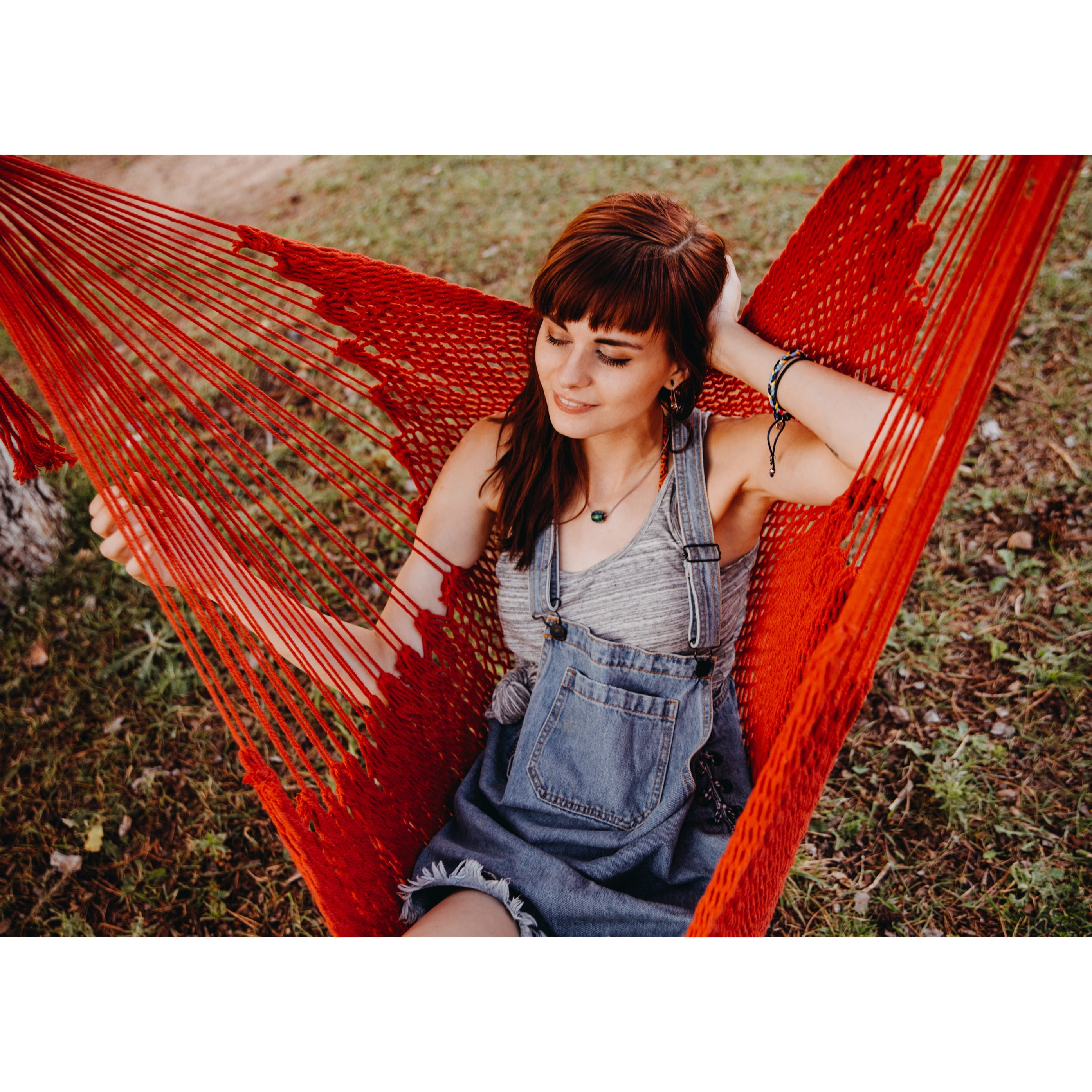 Bliss Hammocks Island Rope Hammock Chair W/ Spreader Bar - Red, 60" L x 40" W