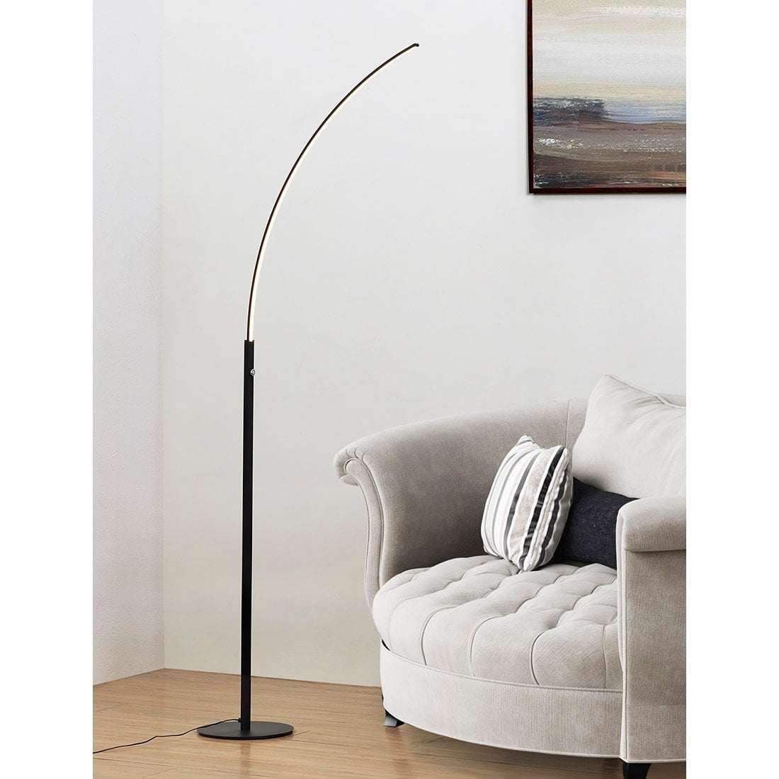 daylight24 402097-15 Arc LED Floor Lamps Silver 