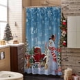 thumbnail image 3 of Christmas Snowman Bathroom Shower Curtain Xmas Tree Snowflake Winter Truck Dark Blue Waterproof Washable Shower Curtains for Bathtub Bath Decor with Grommets and Hook 36 X 72 Inch, 3 of 8