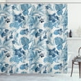 thumbnail image 1 of Ambesonne Leaf Shower Curtain, Hawaiian Flowers Palm Tree, 69"Wx75"L, Dark Blue Lilac, 1 of 3