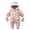 Pink, variant on Ruyang Baby Puffer Snowsuit with Gloves New Born Boys Girls Cute Panda Down Jumpsuit Zip Up Windproof Warm Hooded Outfits