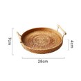 thumbnail image 2 of Plateau de Rangement en Rotin Panier Rond avec Poignée Plateau Panier en Osier Pain Fruits Nourriture Petit Déjeuner, 2 of 2