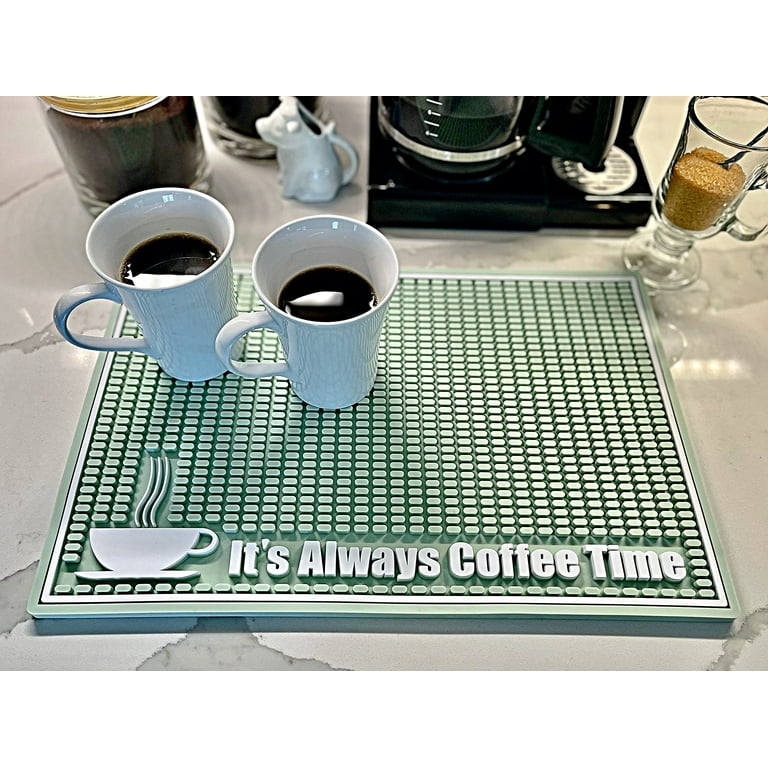 TERGWA Bar Mats 18 x 12 inch, Non-Slip bar mats for countertop with 2  Coasters for Kitchen, Coffee Stations, Dish Drying mat. Stylish bar mats  for