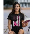thumbnail image 2 of Breast Cancer Back The Pink American Flag US Women's T-shirt, 3XL, Black, 2 of 4