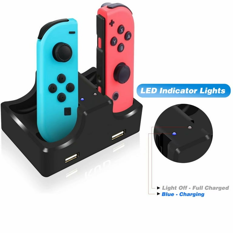 Pour nintendo switch joy-con controller 4 in1 chargeur led de station de  charge pour nintendo switch pro console charge stand accessoires