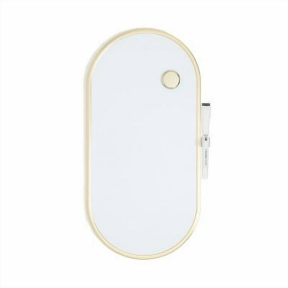 8"x16" Metal Frame Oval Dry Erase Board Gold