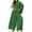 Green, variant on Women's 2 Piece Solid Color Outfits Bat Sleeve off Shoulder Round Neck Tops and Loose Pants Casual Sets Tracksuit Green XS(XS)