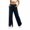 Navy, variant on Women's Wide Leg Sweatpants Drawstring Elastic Waist Straight Leg Pants with Pockets Side Slit Loose Fit Casual Athletic Lounge Trousers