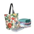 thumbnail image 2 of FORMRS Womens Canvas Tote Bag with Zipper Inner Pocket Shoulder Handbag, Colorful Flowers Pattern, 2 of 7