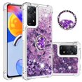 thumbnail image 1 of Funda para Xiaomi Redmi Note 11 Pro 5G/4G con Brillo Líquido Flotante, Purpurina, Parachoques y Anillo Giratorio Soporte, 1 of 5