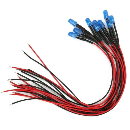 

2024 100pcs 12V Clear 5mm Prewired Light Emitting Diodes with 20cm Wire LED Light BeadsBlue to Blue