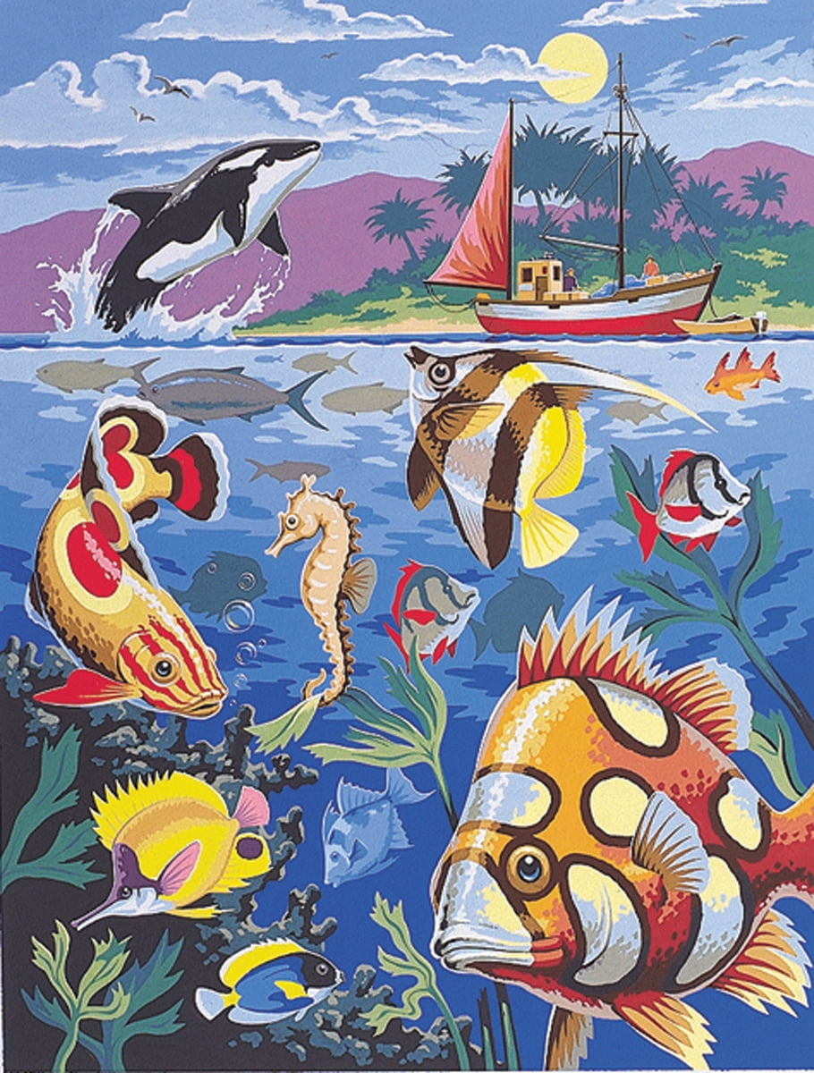 Junior Paint By Number Kits 9"X12"Coral Reef