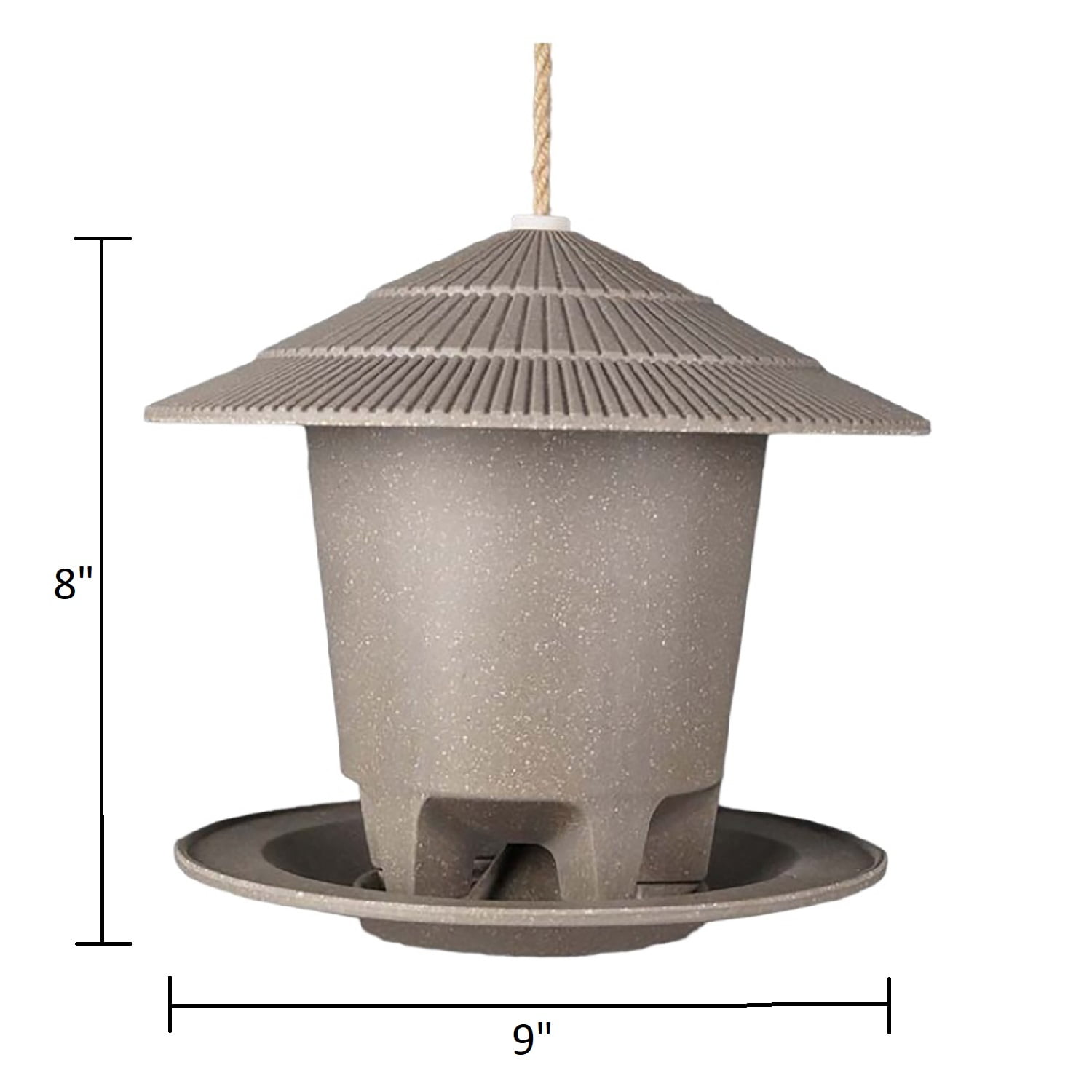 Tierra Garden Deluxe Round Bird Feeding Station, Straw, 1-Piece, 8.6 in Capacity