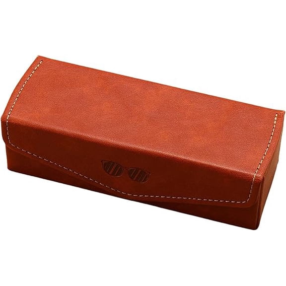 PU Leather Eyewear Case, Square Compact Storage for 2 Glasses, Portable Lens Holder