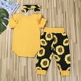 thumbnail image 5 of Douhoow 2Pcs Baby Girl Clothes Set Short Sleeve Romper Sunflower Print Pants/Shorts Summer Outfits, 5 of 9