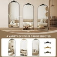 thumbnail image 7 of Antok 64"x21" Vintage Arched Full-Length Mirror with Carved Metal Frame, Baroque-Style Floor Mirror for Living Room, Bedroom, Entryway or Hallway Decor, Black, 7 of 7