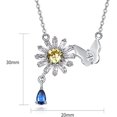thumbnail image 4 of Dainty Women Sunflower Necklace 925 Sterling Silver Created Yellow Citrine&Sapphire Small Daisy Butterfly Pendant for Women, 4 of 6