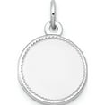 thumbnail image 1 of 14K White Gold Plain .018 Gauge Round Engravable Disc Charm (19 X 13) Made In United States xwm143/18, 1 of 5
