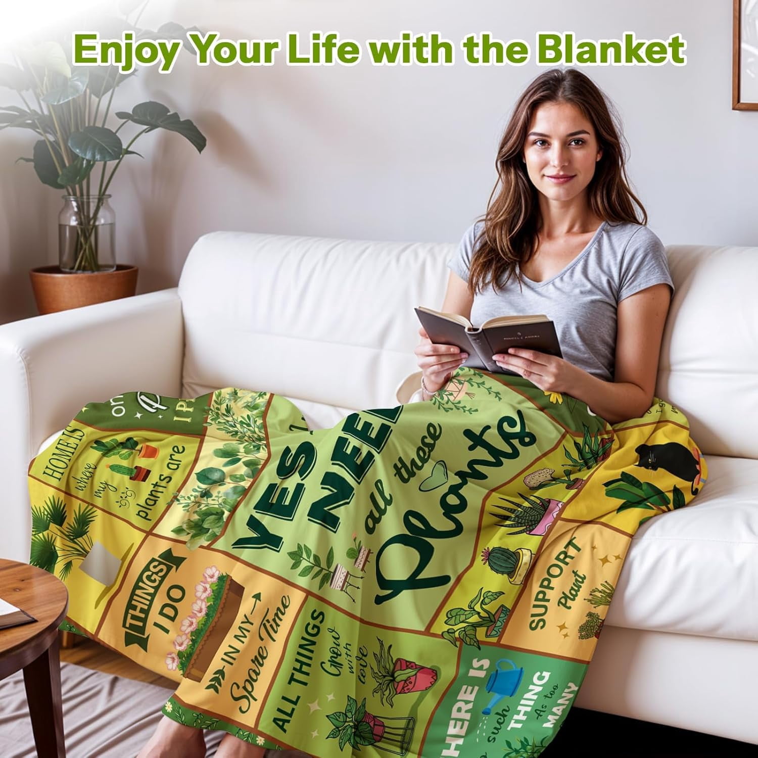 Gardening Gifts, Gifts for Plant Lovers Women, Gardener Gifts Women, Gifts for Gardeners, Plant Lady Gifts, Plant Lover Gifts, Plant Blanket, Gift for Plant Lovers Women Birthday Christmas