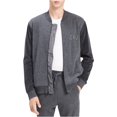 thumbnail image 1 of Calvin Klein Mens Bomber Cardigan Suéter, Gris, X-Large Calvin Klein Cárdigan, 1 of 2