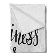 thumbnail image 2 of Family Soft Flannel Fleece Throw Blanket, Happiness is Family Hand Writing Inspirational Phrase Simple Nature Backdrop, Cozy Plush for Indoor and Outdoor Use, 60" x 80", Black Grey, by Ambesonne, 2 of 5