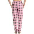 thumbnail image 5 of Mohiass Buffalo Plaid Sleep Pants for Women Drawstring Cuffed Bottoms Jogger Casual Loungewear Pant with Pockets Pink L, 5 of 5