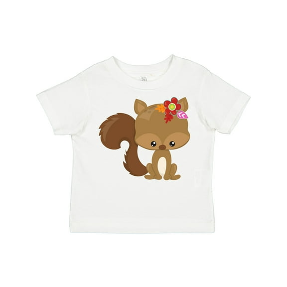 Inktastic Spring Animals, Cute Squirrel, Colorful Flowers Boys or Girls Toddler T-Shirt