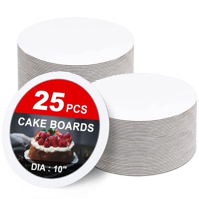 Tablas para tartas ZENOWICK, 25 unidades, 25 cm, redondas, de cartón blanco