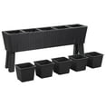 thumbnail image 3 of vidaXL Garden Raised Bed with Legs and 3/5 Pots Poly Rattan Black/Gray Planter, 3 of 23