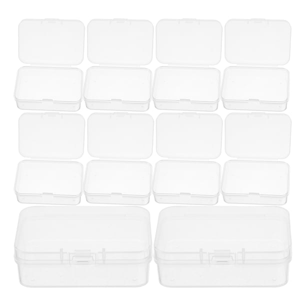 Caja de contenedores de almacenamiento de cuentas de plástico transparente pequeñas, 10 Uds., cajas transparentes
