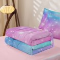 thumbnail image 5 of jejeloiu Rainbow Star Pattern Zipper Twin Comforter Sets with Fitted Sheet and 2 Pillowcases Kids,Abstract Galaxy Zipper Bedding Set For Girls,Reversible,4-Piece, 5 of 7
