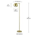 thumbnail image 3 of Globe Electric Molly 60" Metal Floor Lamp, Gold, Satin Finish, In-Line On-Off Switch, 12915, 3 of 7