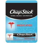 ChapStick Classic (Medicated Flavor, 0.15 Ounce) Lip Balm Tube, Skin Protectant, Lip Care, External Analgesic