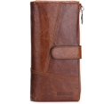 thumbnail image 1 of Contacts Genuine Leather Cowhide Mens Secretary Long Zipper Wallet 12 Card Slots Christmas gift, 1 of 4