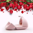 thumbnail image 2 of QUETO Pink Velvet Ring Box for Proposal, Engagement, Wedding Ring Gift Case, 2 of 6